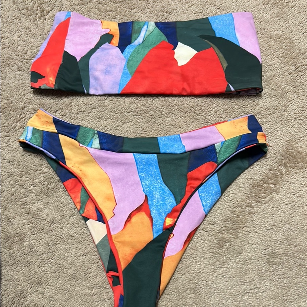 Colorful Abstract Bikini Set Nwot